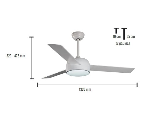 Ventilador De Sostre Amb Llum Pamper Blanc