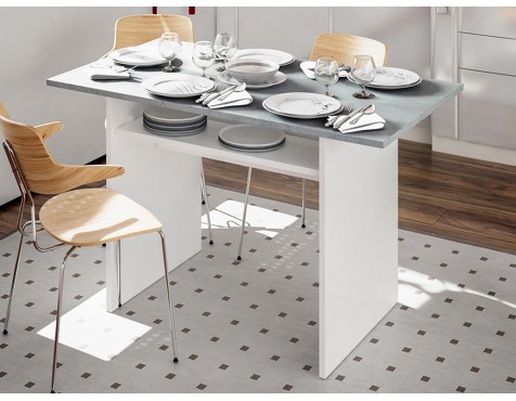 Mesa Cocina Plegable Tavolo Blanco Cemento
