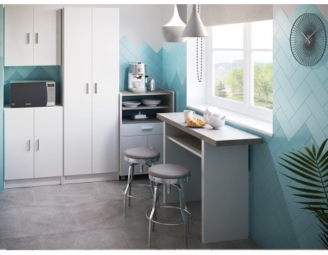 Mesa Cocina Plegable Tavolo Blanco Cemento