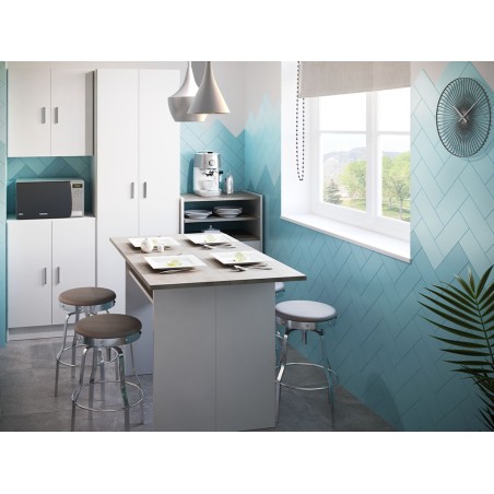 Mesa Cocina Plegable Tavolo Blanco Cemento