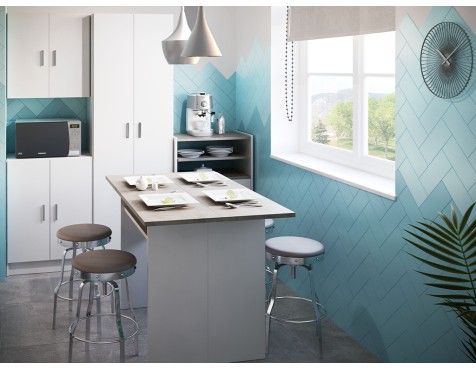 Mesa Cocina Plegable Tavolo Blanco Cemento