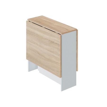 Mesa De Cocina Extensible Fly Roble Y Blanco