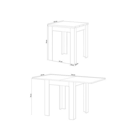  Mesa De Cocina Extensible Livre Roble Y Blanco