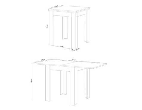  Mesa De Cocina Extensible Livre Roble Y Blanco