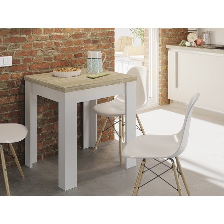  Mesa De Cocina Extensible Livre Roble Y Blanco