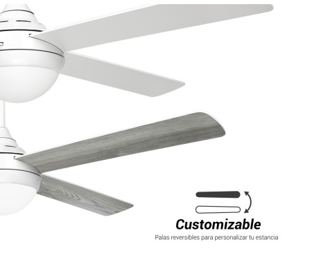 Ventilador De Techo Con Luz Blanco Baloo