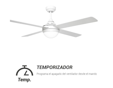Ventilador De Techo Con Luz Blanco Baloo
