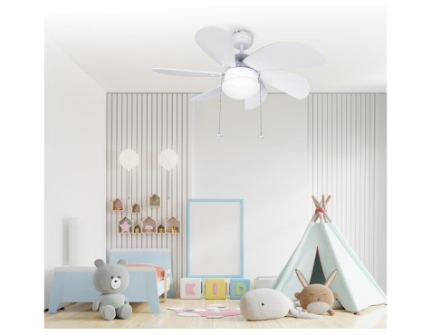 Ventilador De Techo Con Luz Larde Blanco