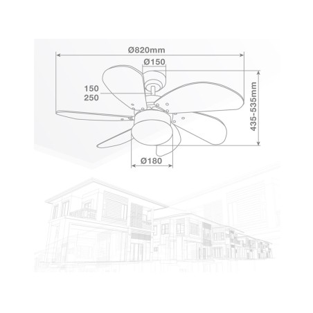 Ventilador De Techo Con Luz Larde Blanco