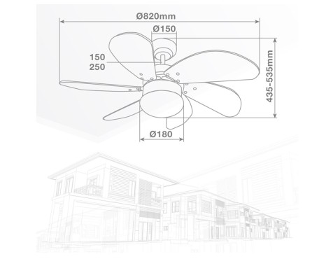 Ventilador De Techo Con Luz Larde Blanco