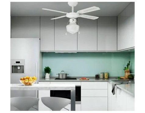  Ventilador De Sostre Amb Llum Blanc Barein