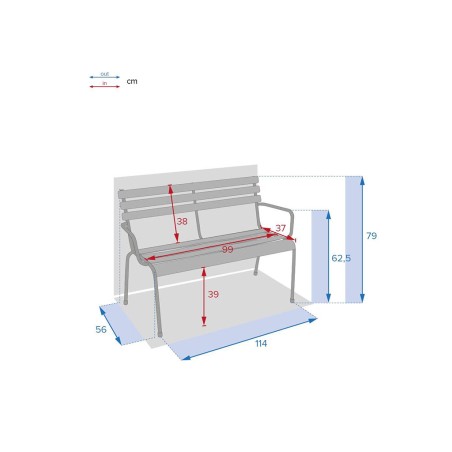Banc Jardí Greensboro Metall Argila