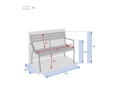 Banc Jardí Greensboro Metall Argila