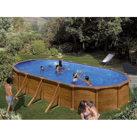 Piscina Ovalada Pacific Acer Imitació Fusta