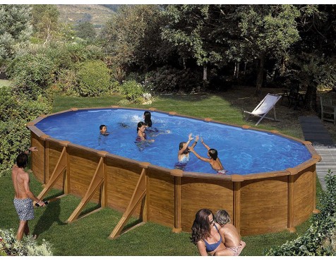 Piscina Ovalada Pacific Acer Imitació Fusta
