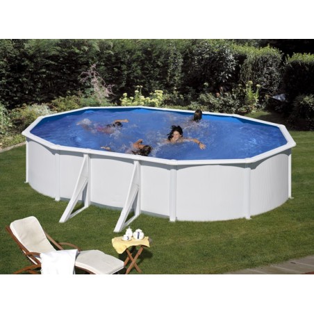 Piscina Ovalada Fidji Acero Chapa Blanca