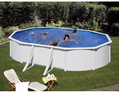 Piscina Ovalada Fidji Acero Chapa Blanca