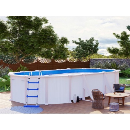 Piscina Ovalada Fidji Acero Chapa Blanca