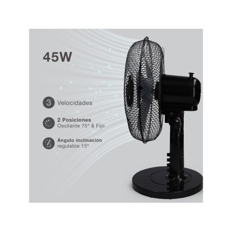 Ventilador De Sobretaula Macomia Negre