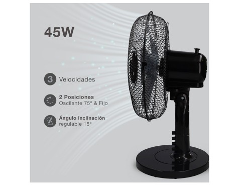 Ventilador De Sobretaula Macomia Negre