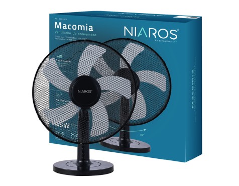 Ventilador De Sobretaula Macomia Negre