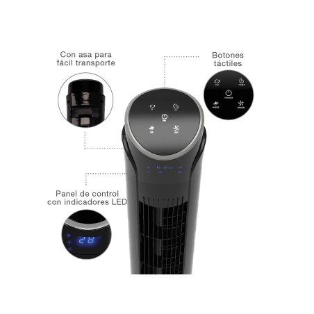 Ventilador De Torre Amb Comandament Kodima Negre