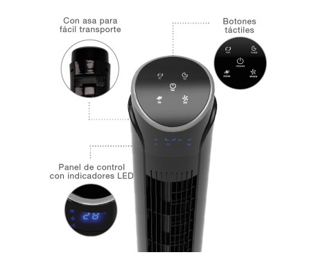 Ventilador De Torre Amb Comandament Kodima Negre