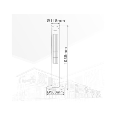 Ventilador De Torre Amb Comandament Kodima Negre