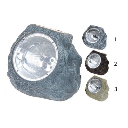 Luz Solar Led Roca Jardín 3 Modelos