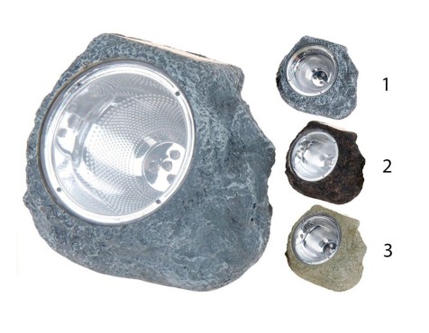 Luz Solar Led Roca Jardín 3 Modelos