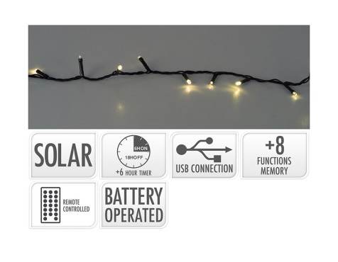 Guirnalda Solar Recargable 480 Led Blanca
