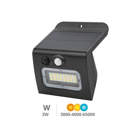 Aplic Solar Led Egoda Amb Sensor Negre
