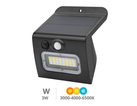 Aplic Solar Led Egoda Amb Sensor Negre