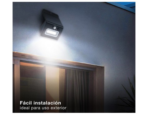 Aplic Solar Led Egoda Amb Sensor Negre