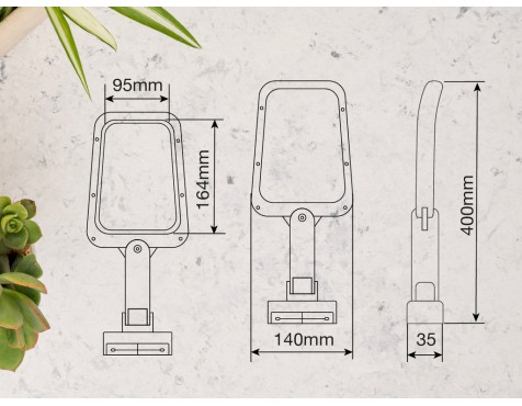 Aplic Solar Bajura Amb Sensor Negre