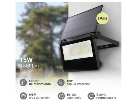 Proyector Solar Kumira Con Sensor Negro