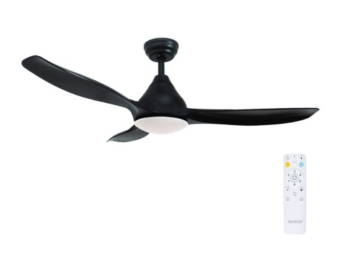 Ventilador De Techo Con Luz Y Mando Luma Negro