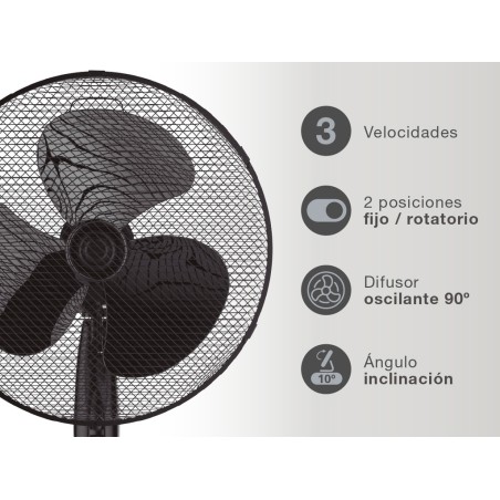 Ventilador De Peu Nametil Negre