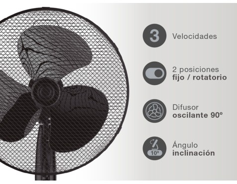 Ventilador De Peu Nametil Negre