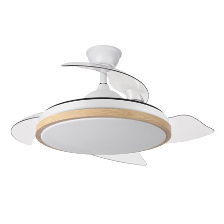 Ventilador De Sostre Amb Llum Aquilone Fusta/Blanc