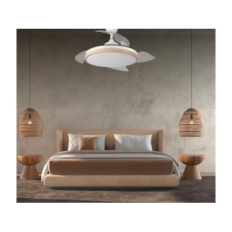 Ventilador De Sostre Amb Llum Aquilone Fusta/Blanc