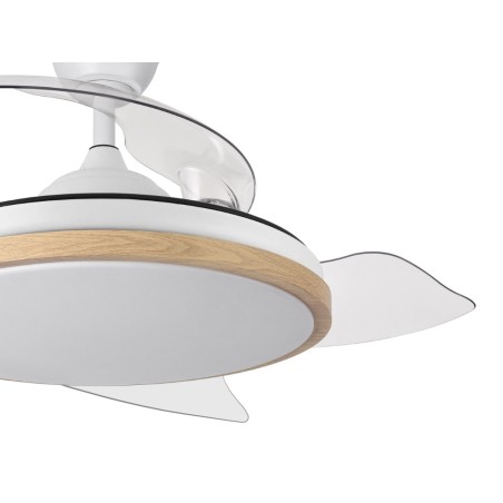 Ventilador De Sostre Amb Llum Aquilone Fusta/Blanc