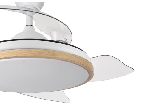 Ventilador De Sostre Amb Llum Aquilone Fusta/Blanc