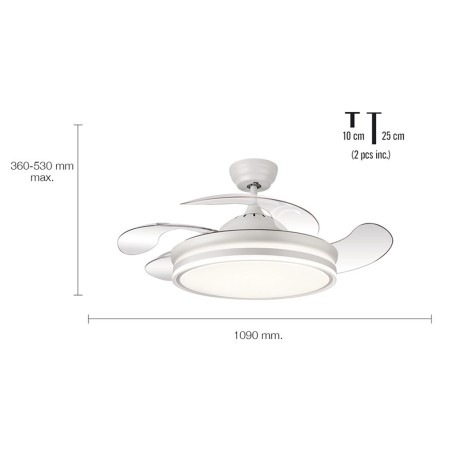 Ventilador De Techo Con Luz Calima Blanco
