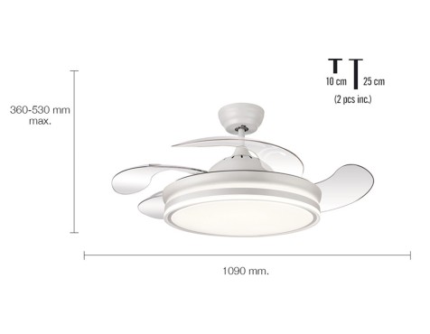 Ventilador De Techo Con Luz Calima Blanco