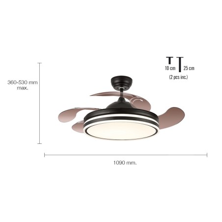 Ventilador De Sostre Amb Llum Calma 3 Negre