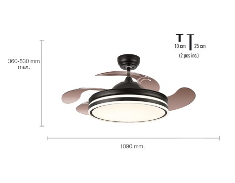 Ventilador De Sostre Amb Llum Calma 3 Negre