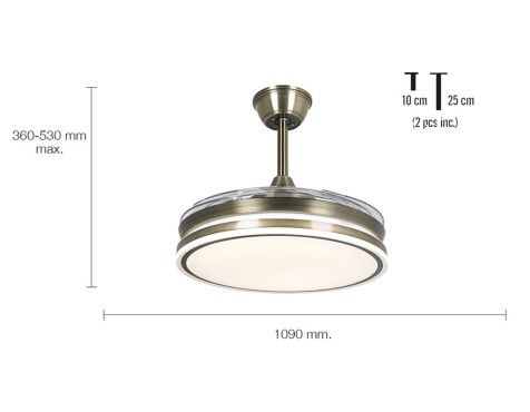Ventilador De Sostre Amb Llum Calma 4 Daurat