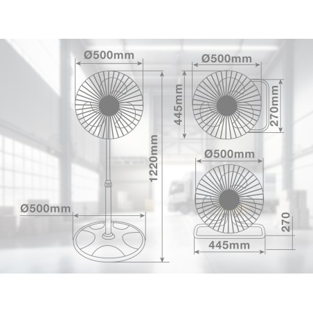 Ventilador De Pie 3 En 1 Sassela