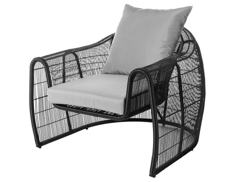 Sillón De Jardín Dido Ratán Sintético Negro
